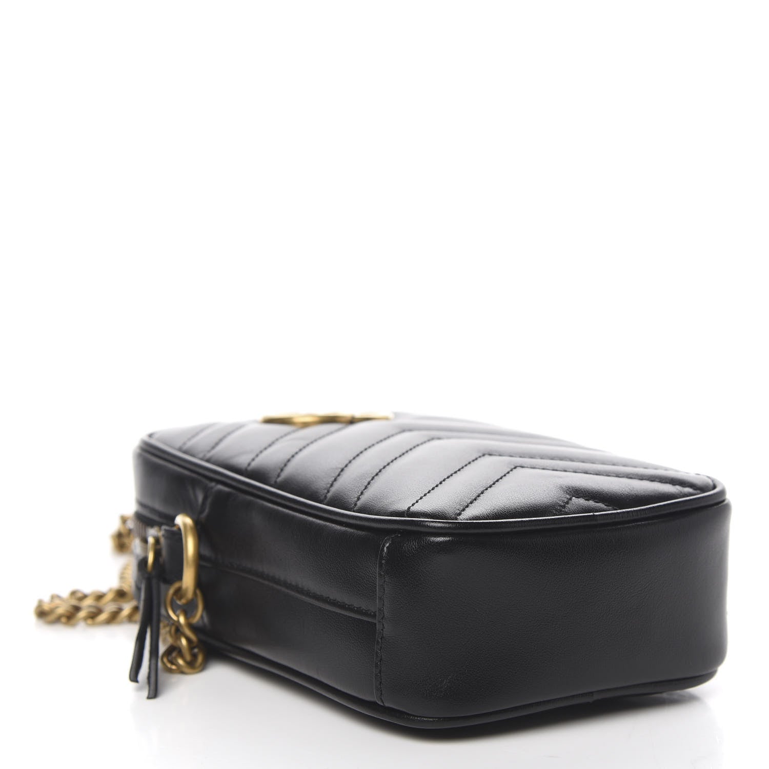 Gucci Calfskin Matelasse Mini GG Marmont Crossbody Bag Black 3 of 10
