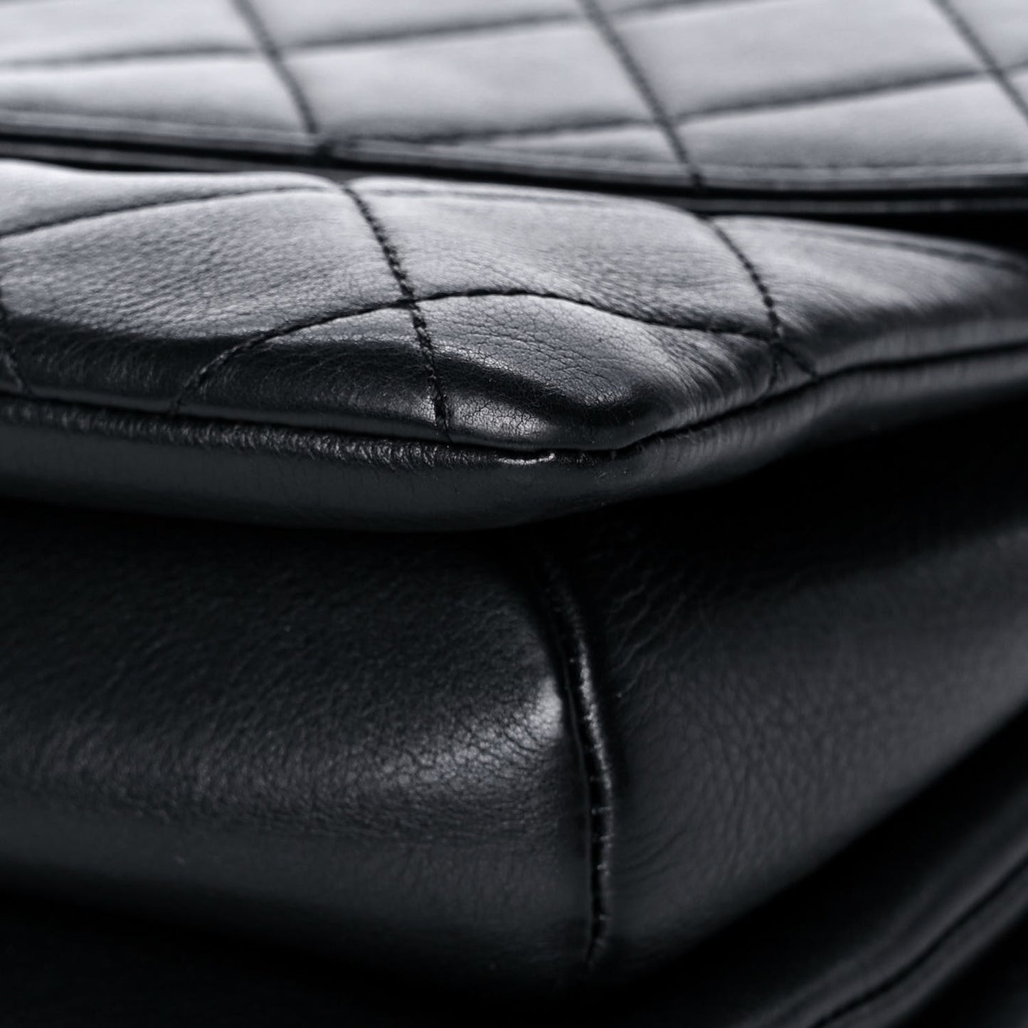Calfskin Quilted Small Gold Top Handle Flap Black