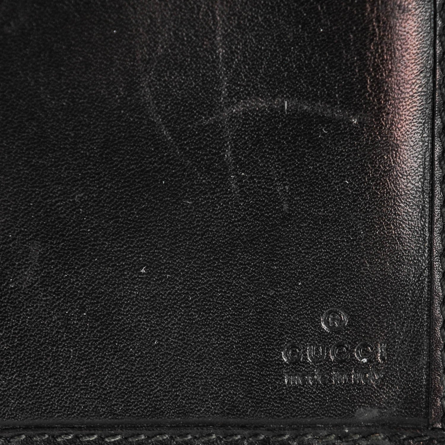 Gucci Guccissima Margaux Calfskin Metal Bar Continental Flap Wallet Black 6 of 7