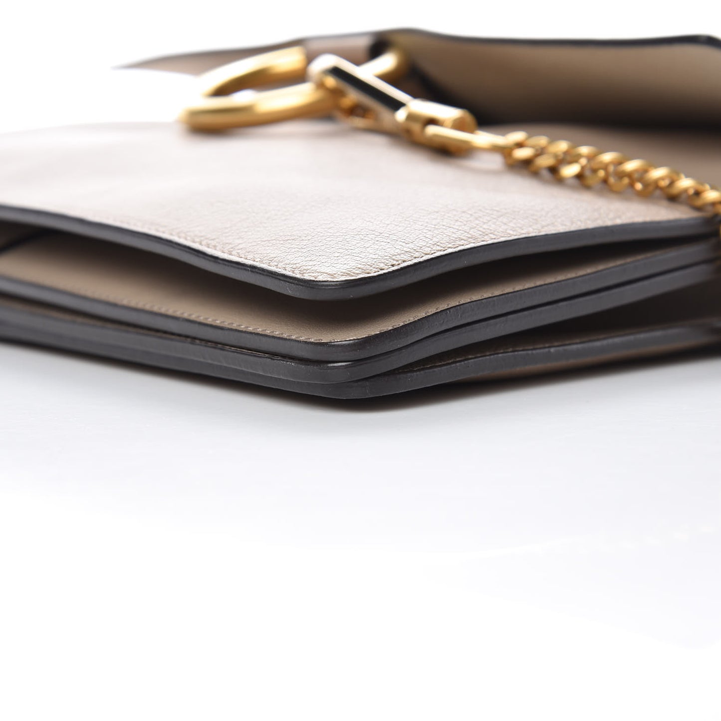 Calfskin Medium Faye Shoulder Bag Motty Grey