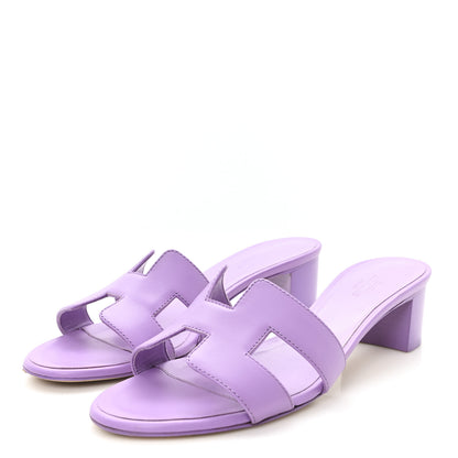 Hermes Calfskin Oasis Sandals 36.5 Violet 4 of 10