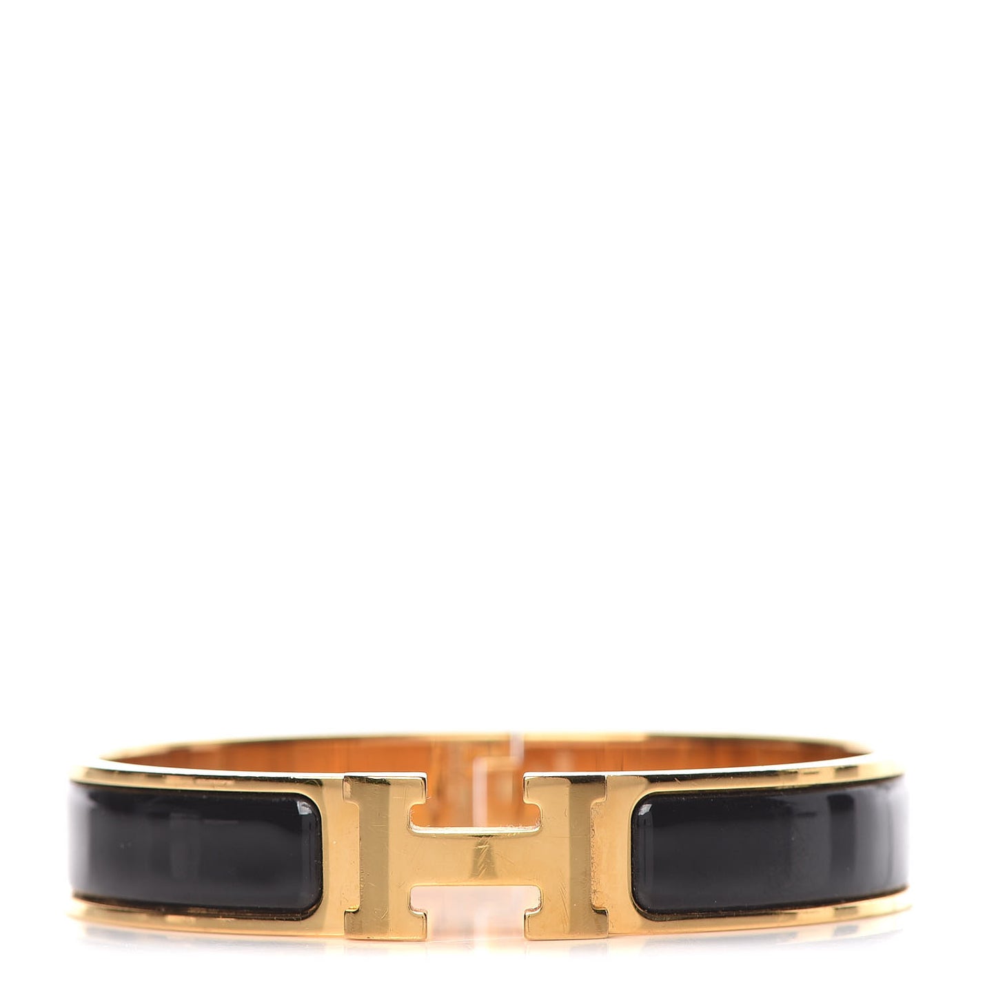 Enamel Narrow Clic Clac H Bracelet GM Black