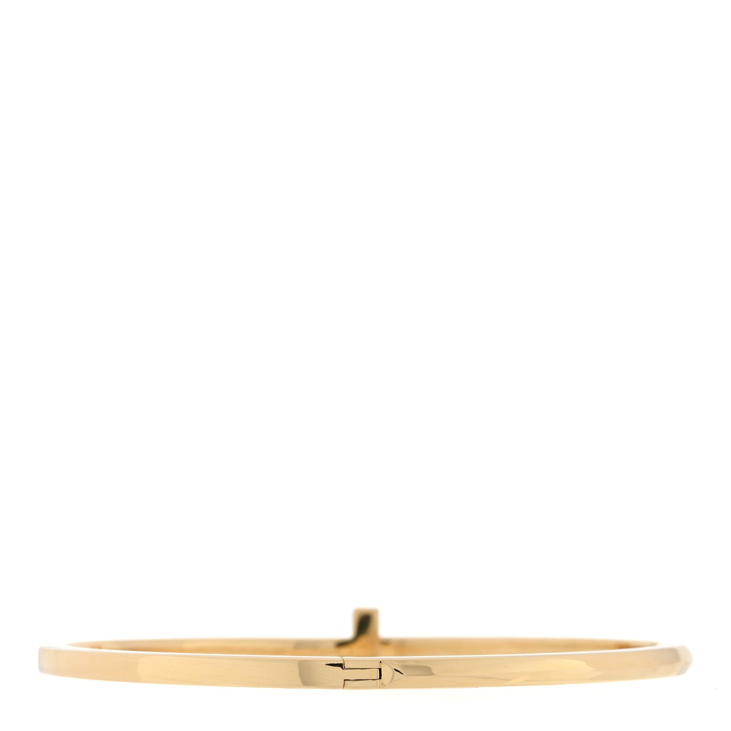 18K Yellow Gold Narrow T T1 Hinged Bangle Bracelet