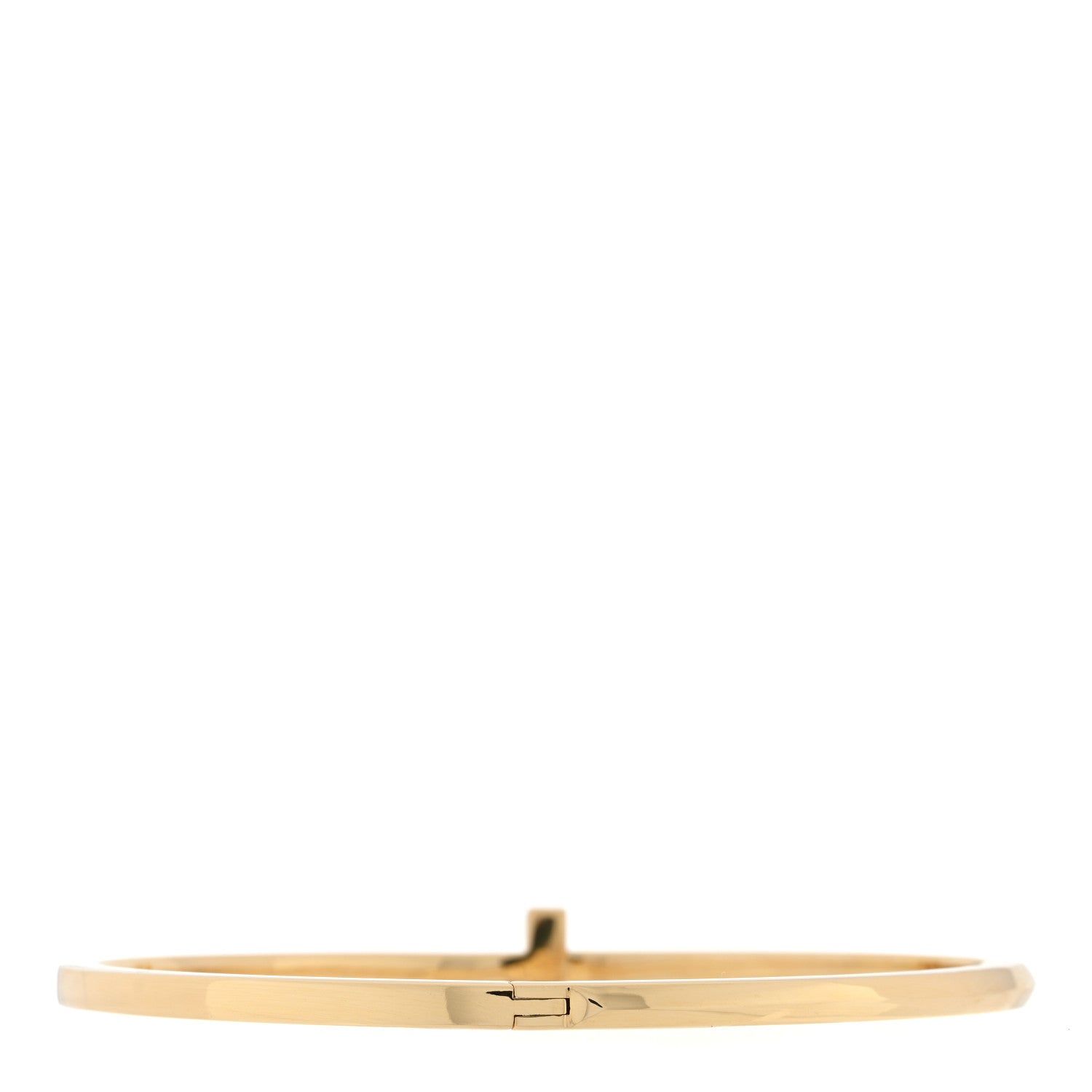 Tiffany 18K Yellow Gold Narrow T T1 Hinged Bangle Bracelet 2 of 3