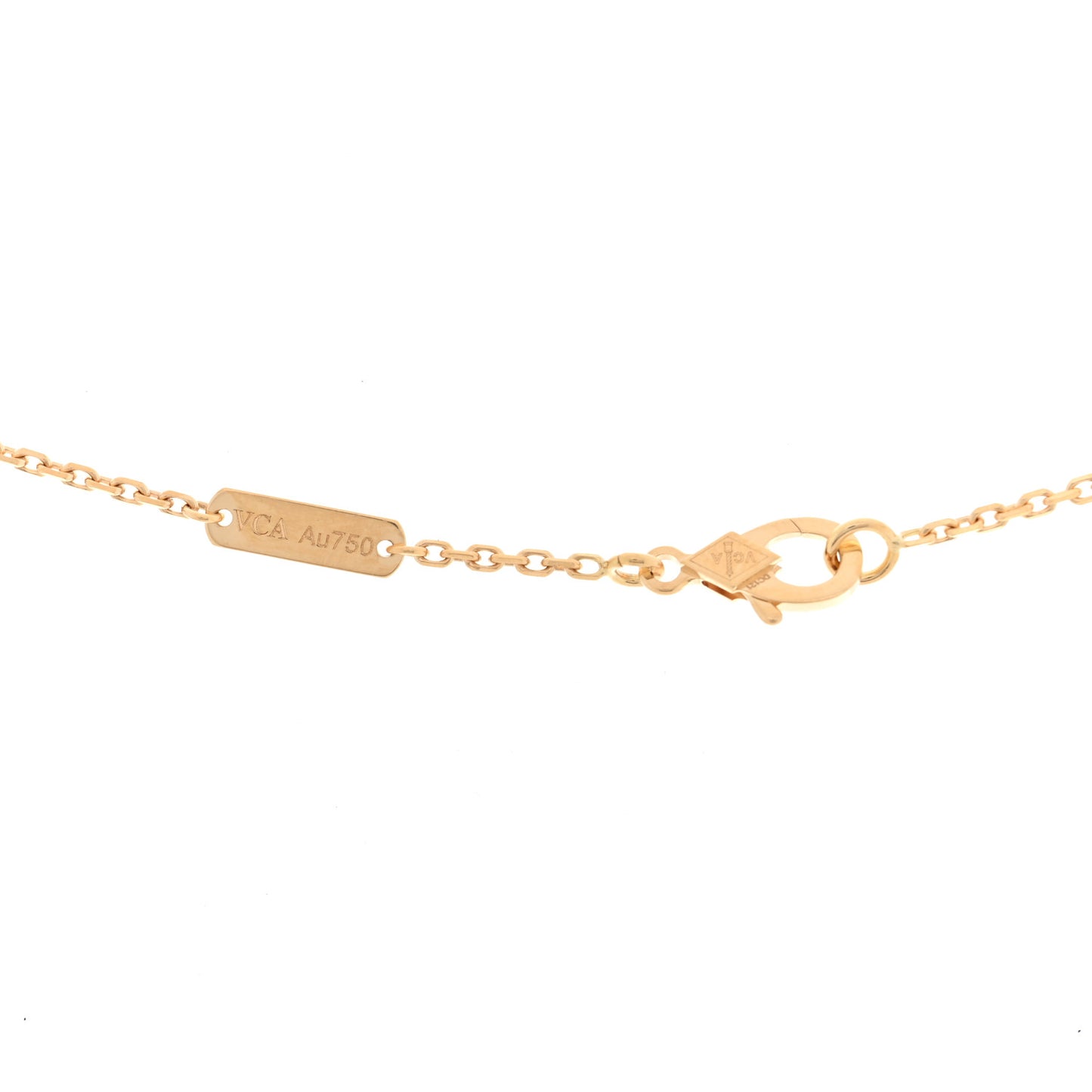 18K Yellow Gold Black Onyx Vintage Alhambra Pendant Necklace