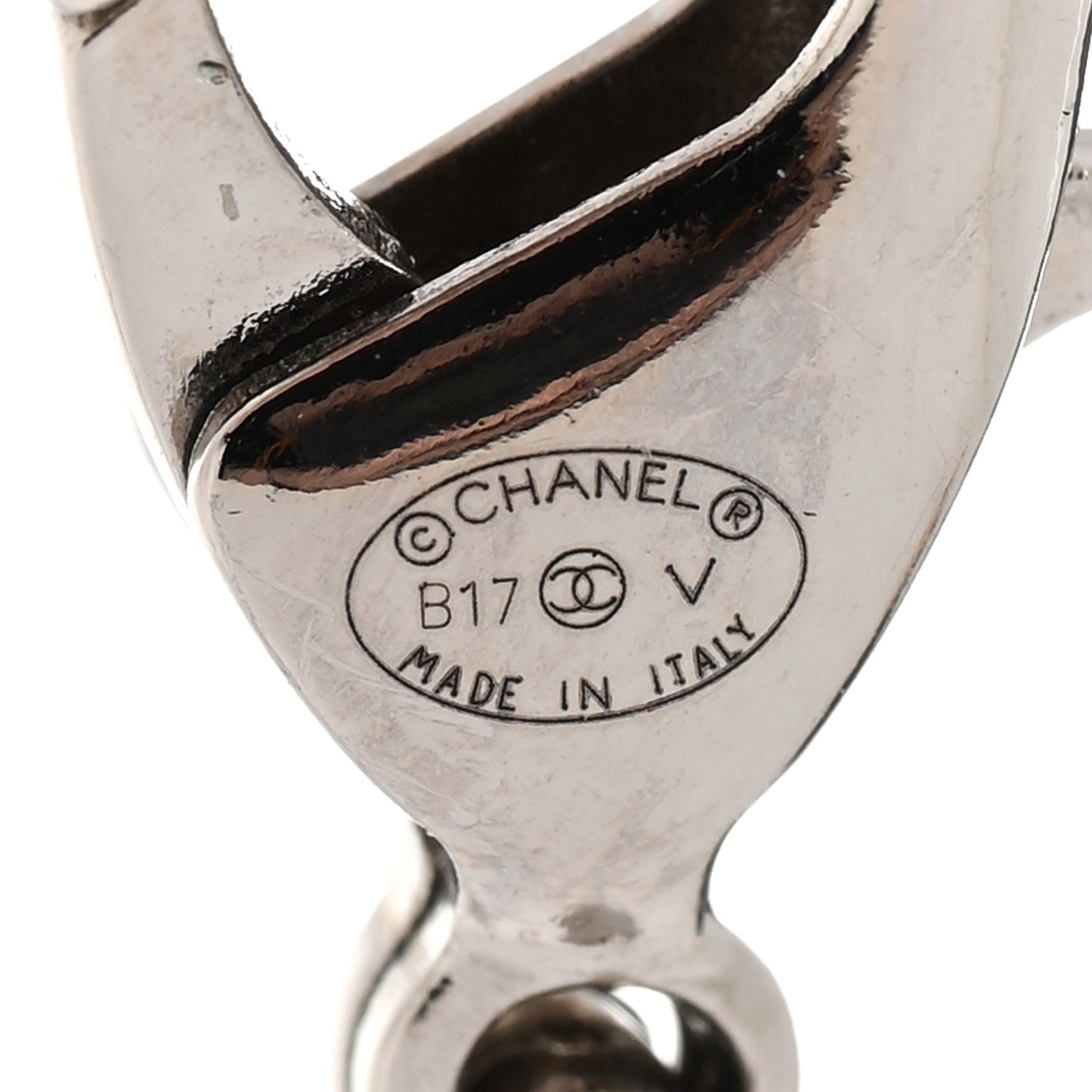 Chanel Graduated Pearl Crystal CC Long Necklace Silver 6 of 9