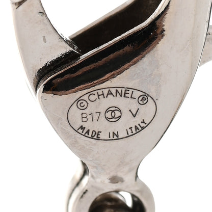 Chanel Graduated Pearl Crystal CC Long Necklace Silver 6 of 9