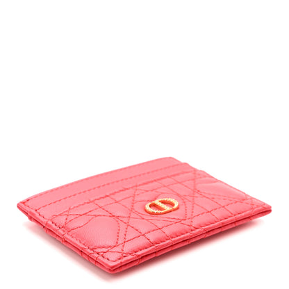 Christian Dior Lambskin Crystal Cannage Dioramour Jolie Freesia Card Holder Red 4 of 7