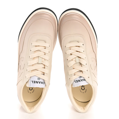 Chanel Printed Calfskin Womens CC Logo Sneakers 40 Beige 2 of 9