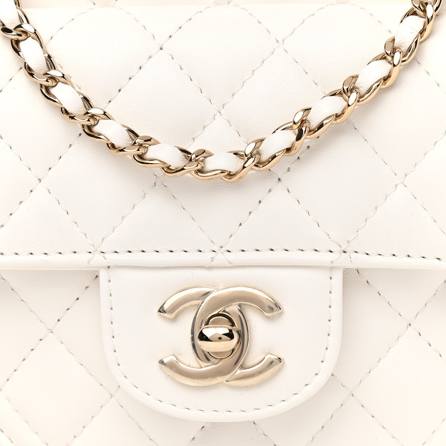 Chanel Lambskin Quilted CC In Love Heart Bag White 8 of 11
