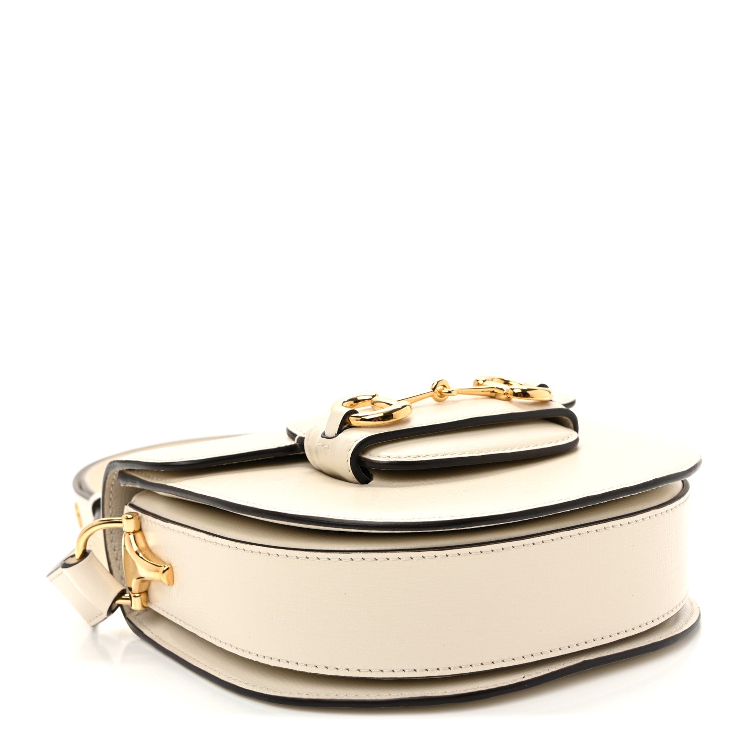 Gucci Azalea Calfskin Mini Horsebit 1955 Rounded Shoulder Bag Mystic White 4 of 10