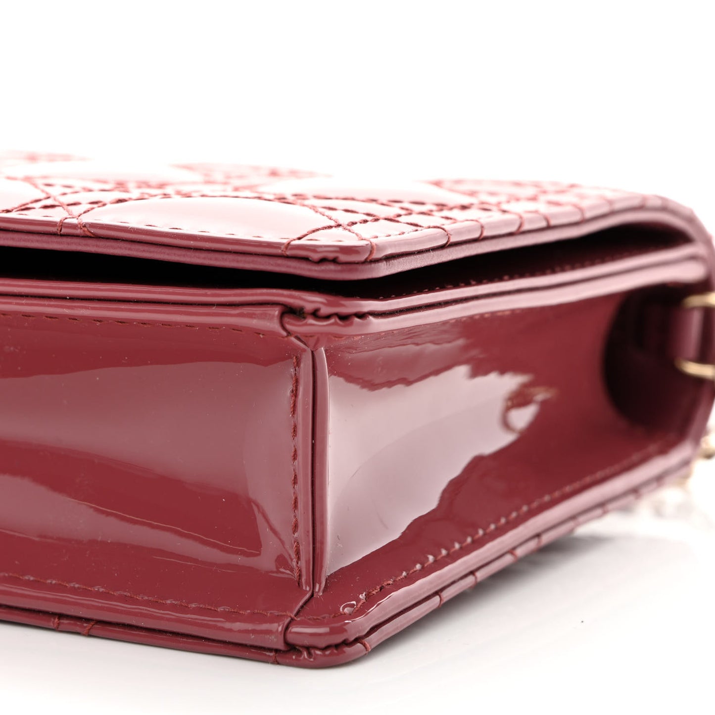 Patent Cannage Lady Dior Clutch Mallow Rose