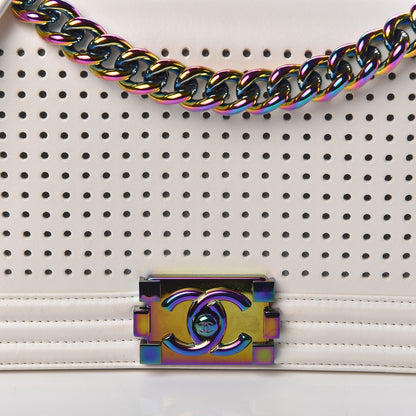 Chanel Lambskin LED Iridescent Metal Medium Boy Flap White Multicolor 11 of 16