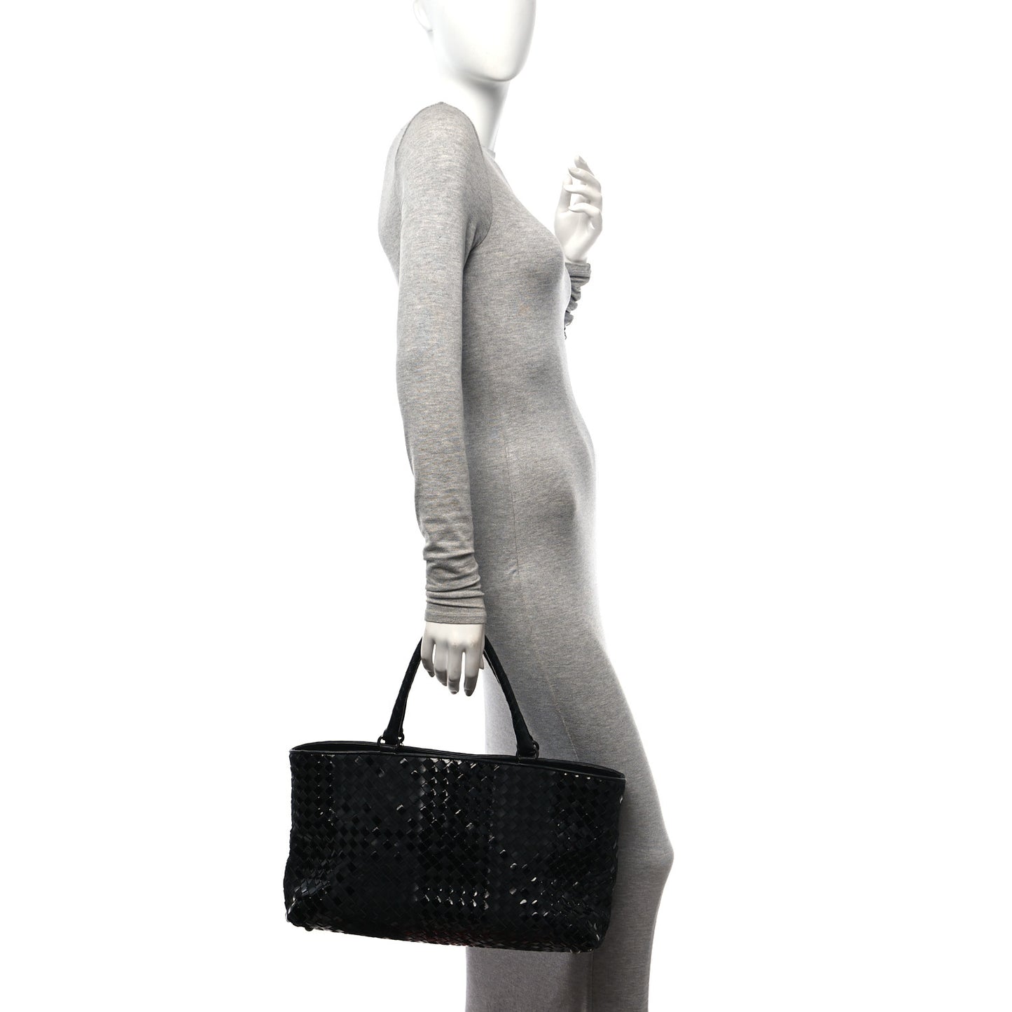 Intrecciato Rugiada Vintaga Medium Shopper Black