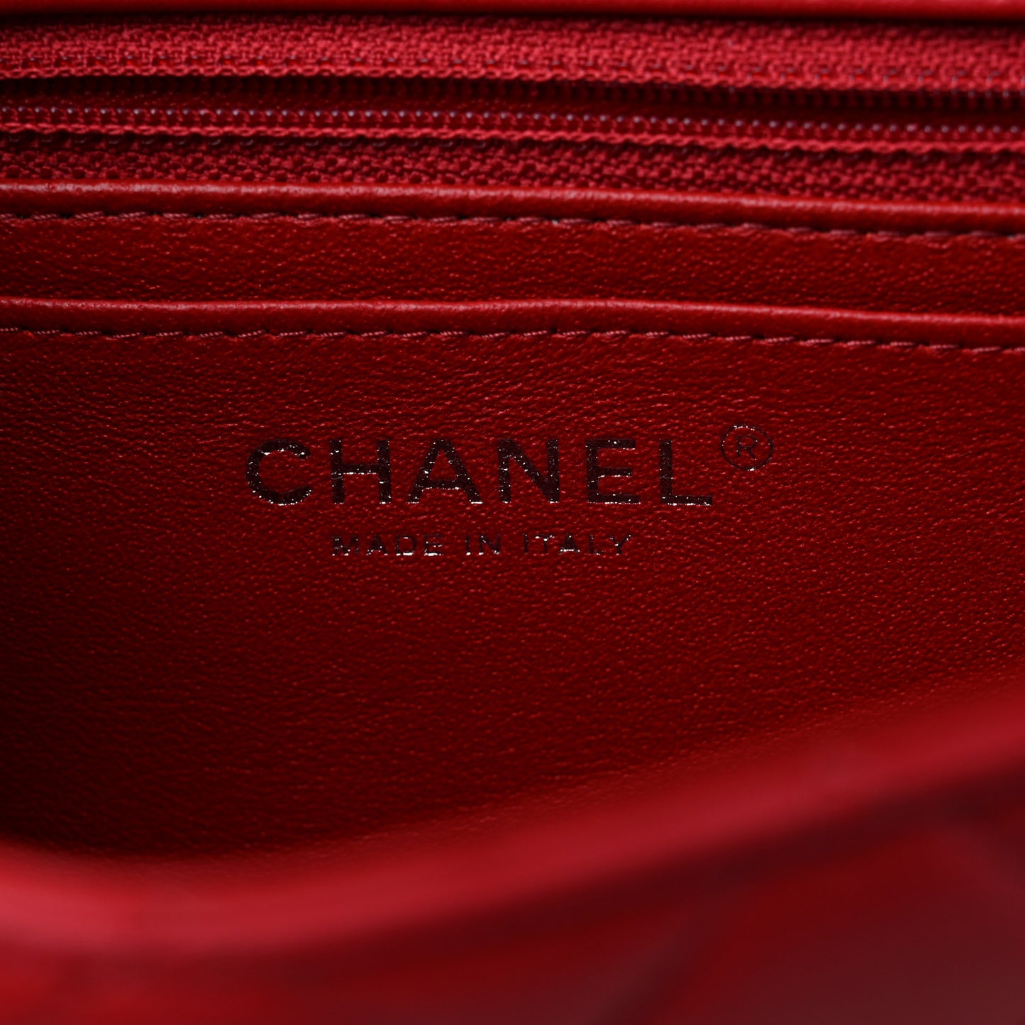 Lambskin Quilted Mini Rectangular Flap Red