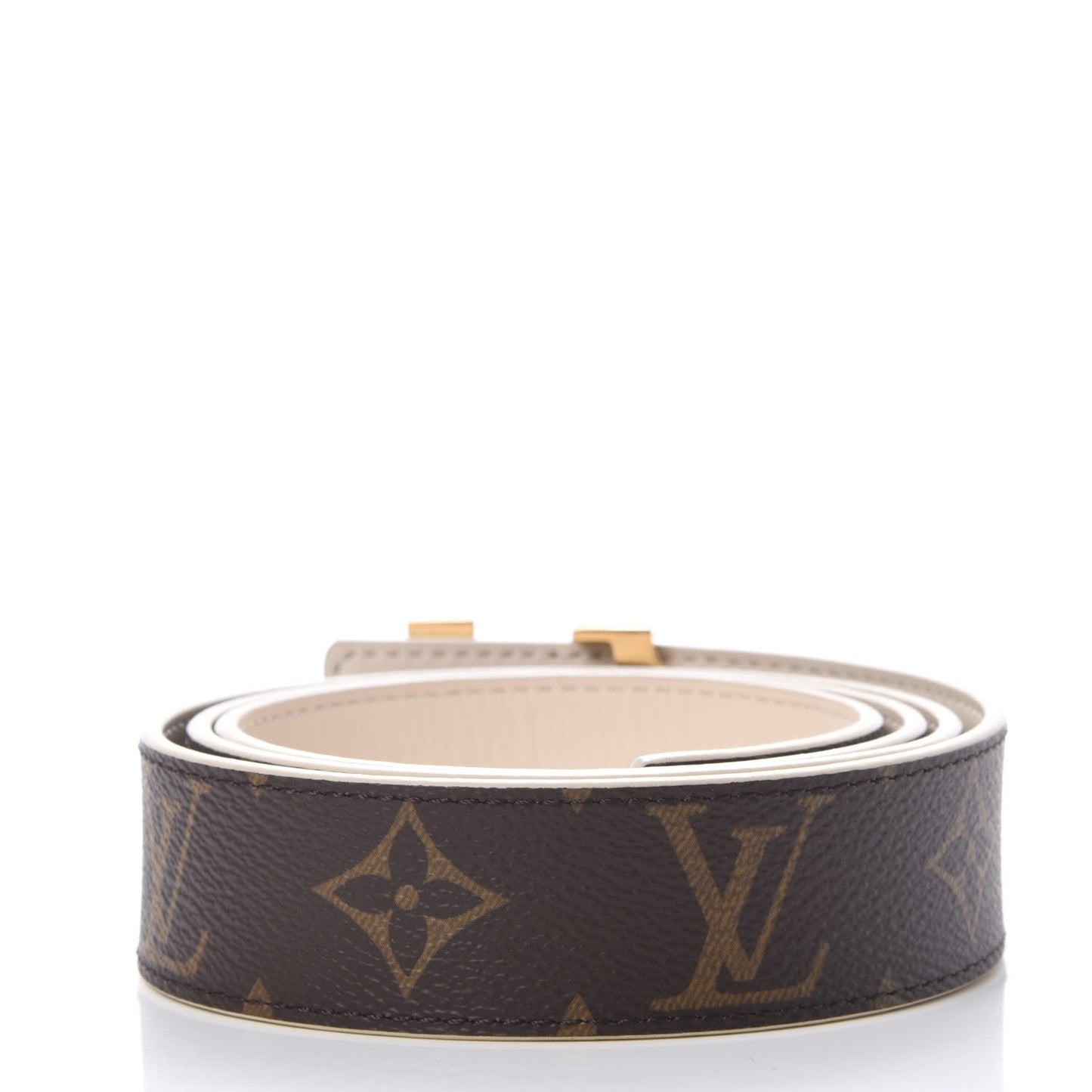 Monogram Calfskin 30mm LV Initiales Reversible Belt 90 36 Creme