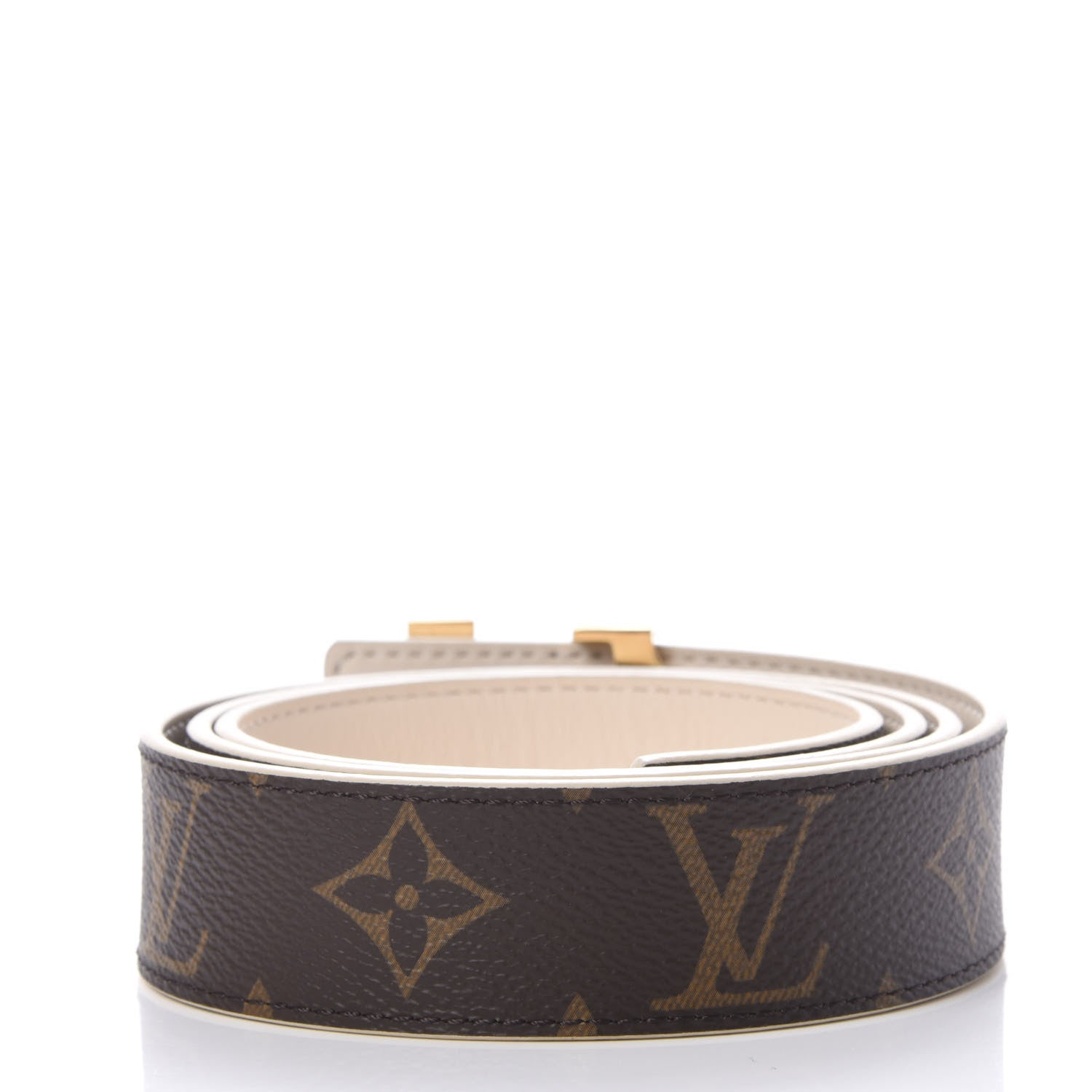 Louis Vuitton Monogram Calfskin 30mm LV Initiales Reversible Belt 90 36 Creme 2 of 4