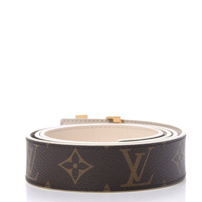 Louis Vuitton Monogram Calfskin 30mm LV Initiales Reversible Belt 90 36 Creme 2 of 4