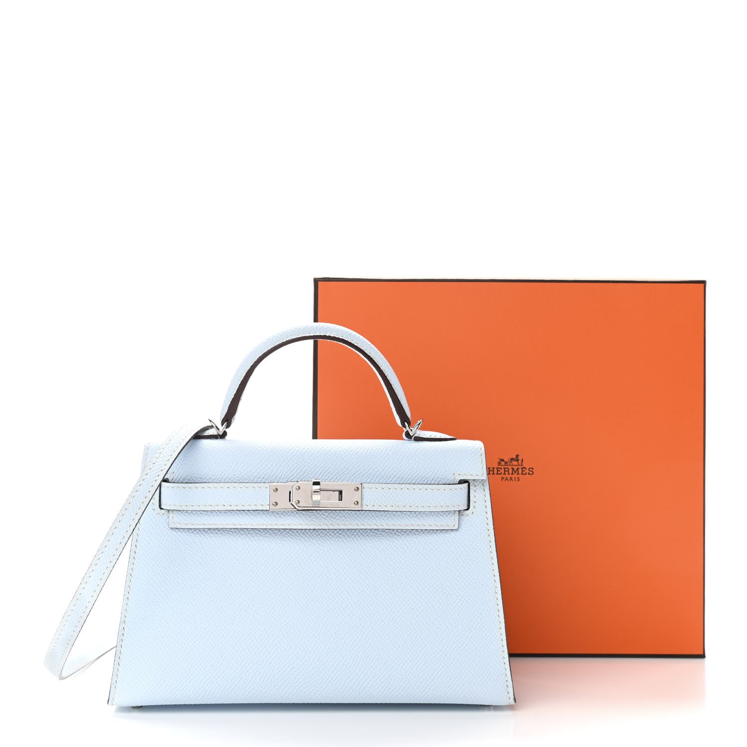 Hermes Epsom Mini Kelly Sellier 20 Bleu Brume 11 of 11
