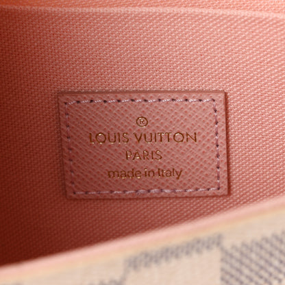 Louis Vuitton Damier Azur Pochette Felicie Chain Wallet Rose Ballerine 6 of 10