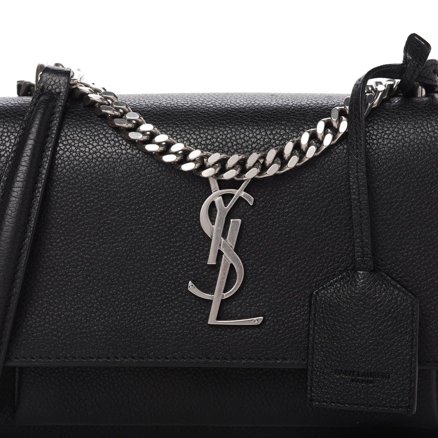 Saint Laurent Grained Calfskin Small Monogram Sunset Black 10 of 10