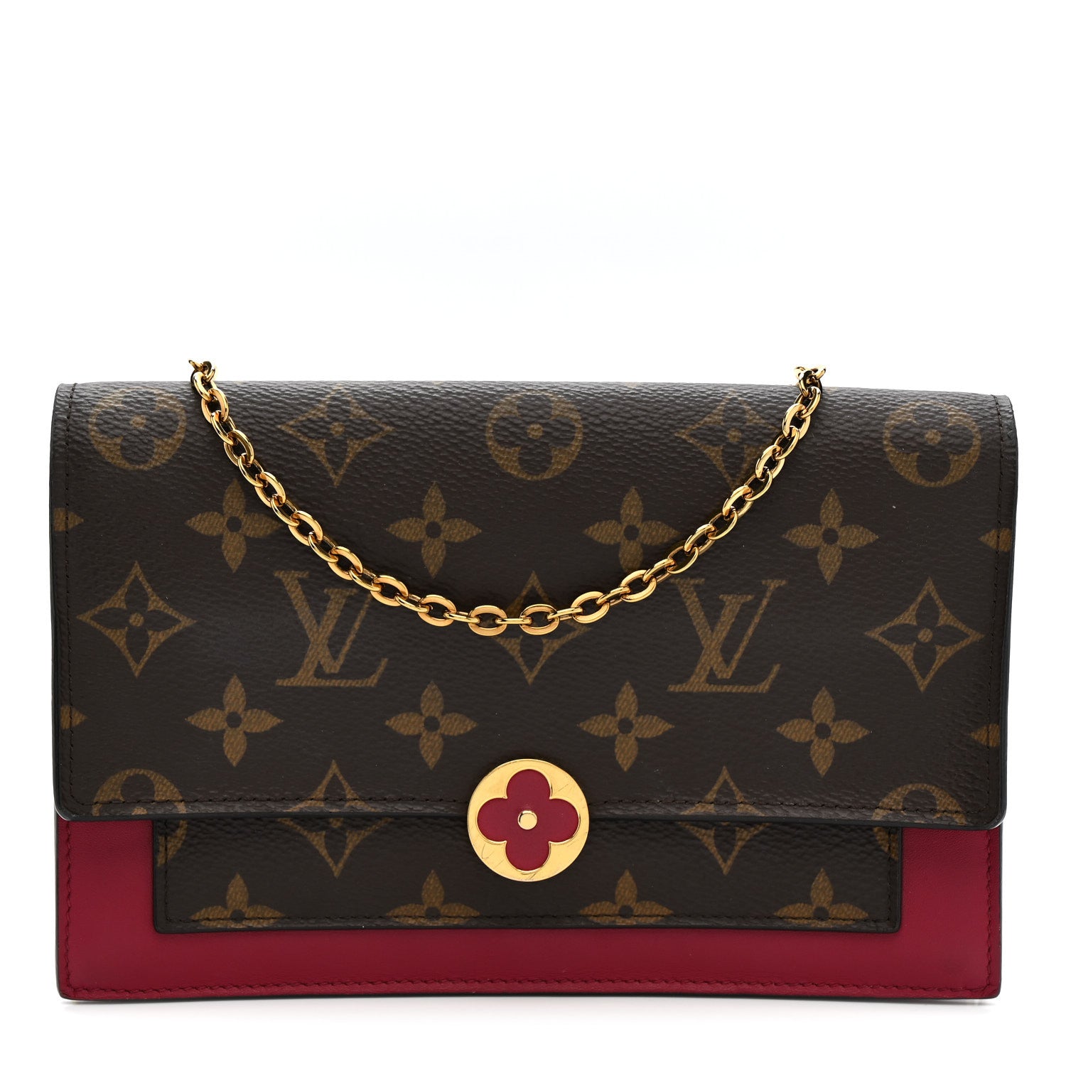 Louis Vuitton Monogram Flore Chain Wallet Fuchsia 1 of 13