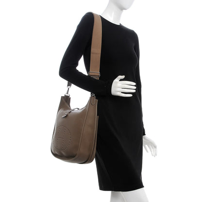 Hermes Taurillon Clemence Evelyne III GM Etoupe 2 of 9