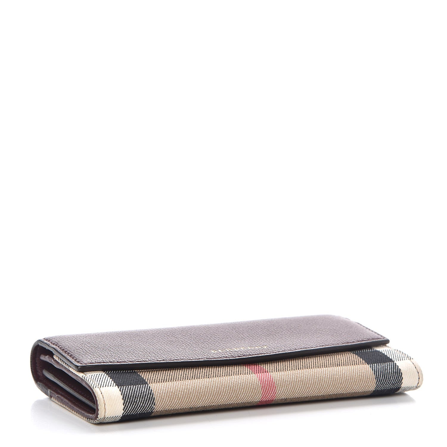 Burberry Grainy Calfskin House Check Continental Wallet Mahogany Red 4 of 6