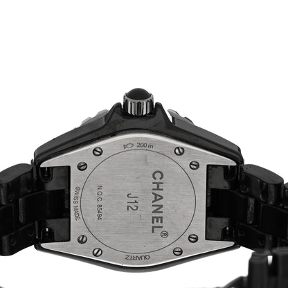 Chanel Stainless Steel Ceramic 33mm J12 Quartz Watch Black 4 of 5