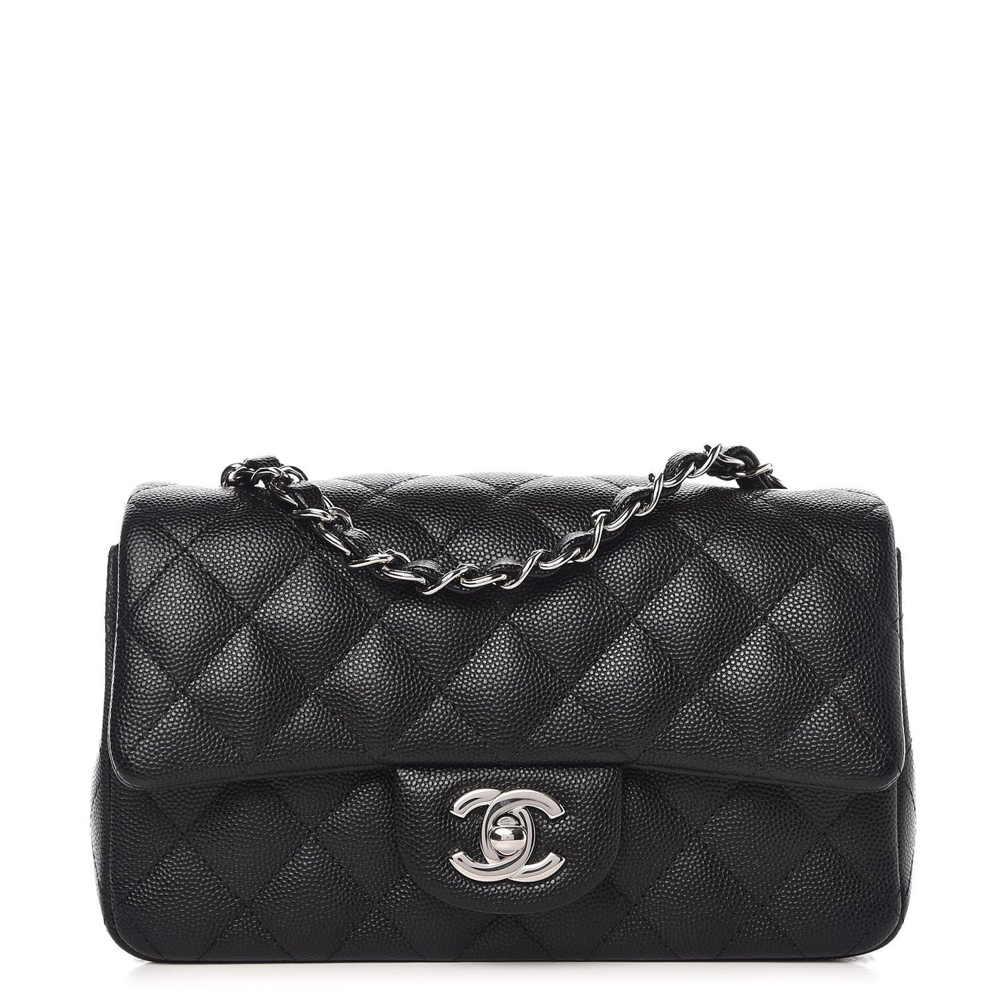 Caviar Quilted Mini Rectangular Flap Black