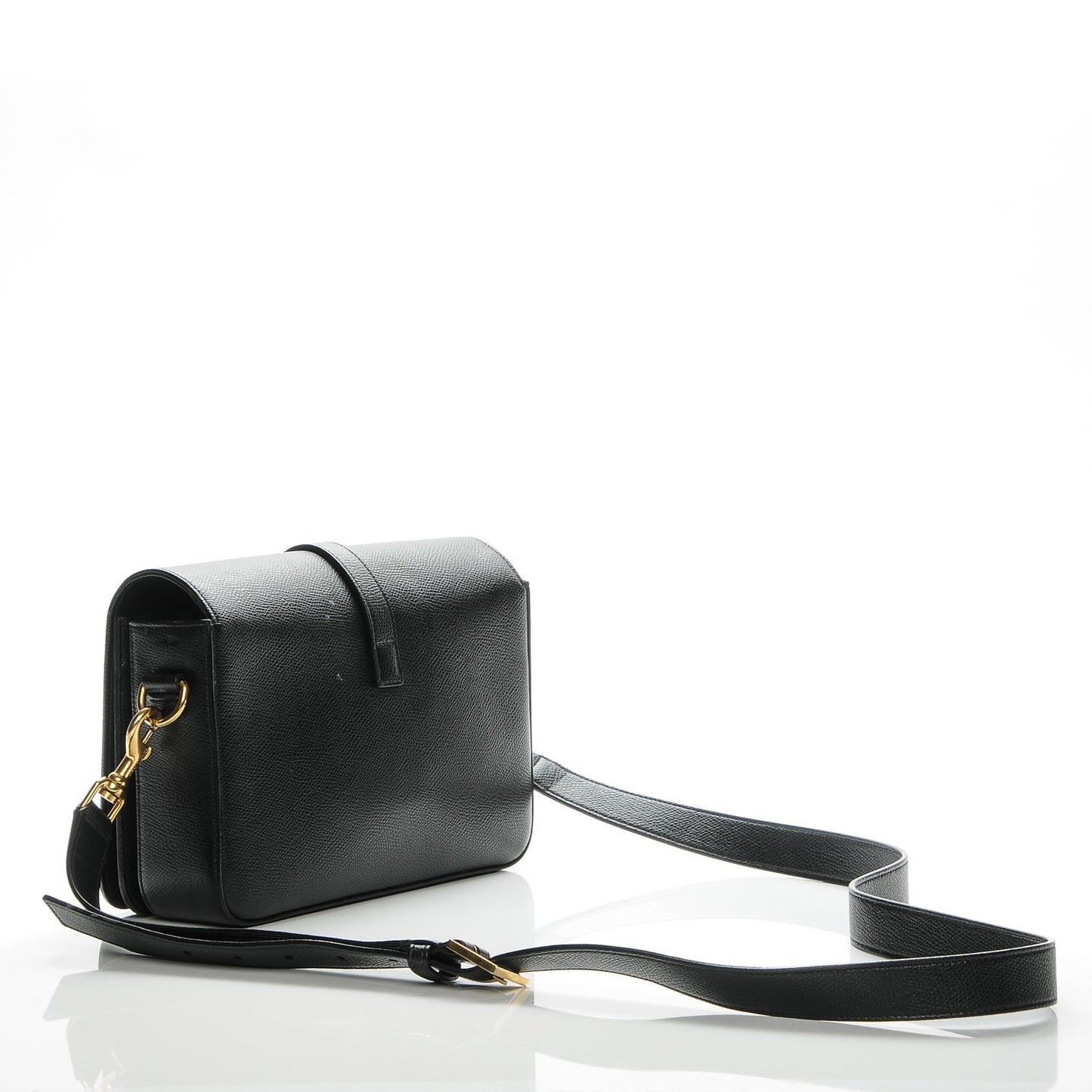 Textured Calfskin Medium Classic Monogram Universite Bag Black