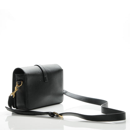 Saint Laurent Textured Calfskin Medium Classic Monogram Universite Bag Black 3 of 9