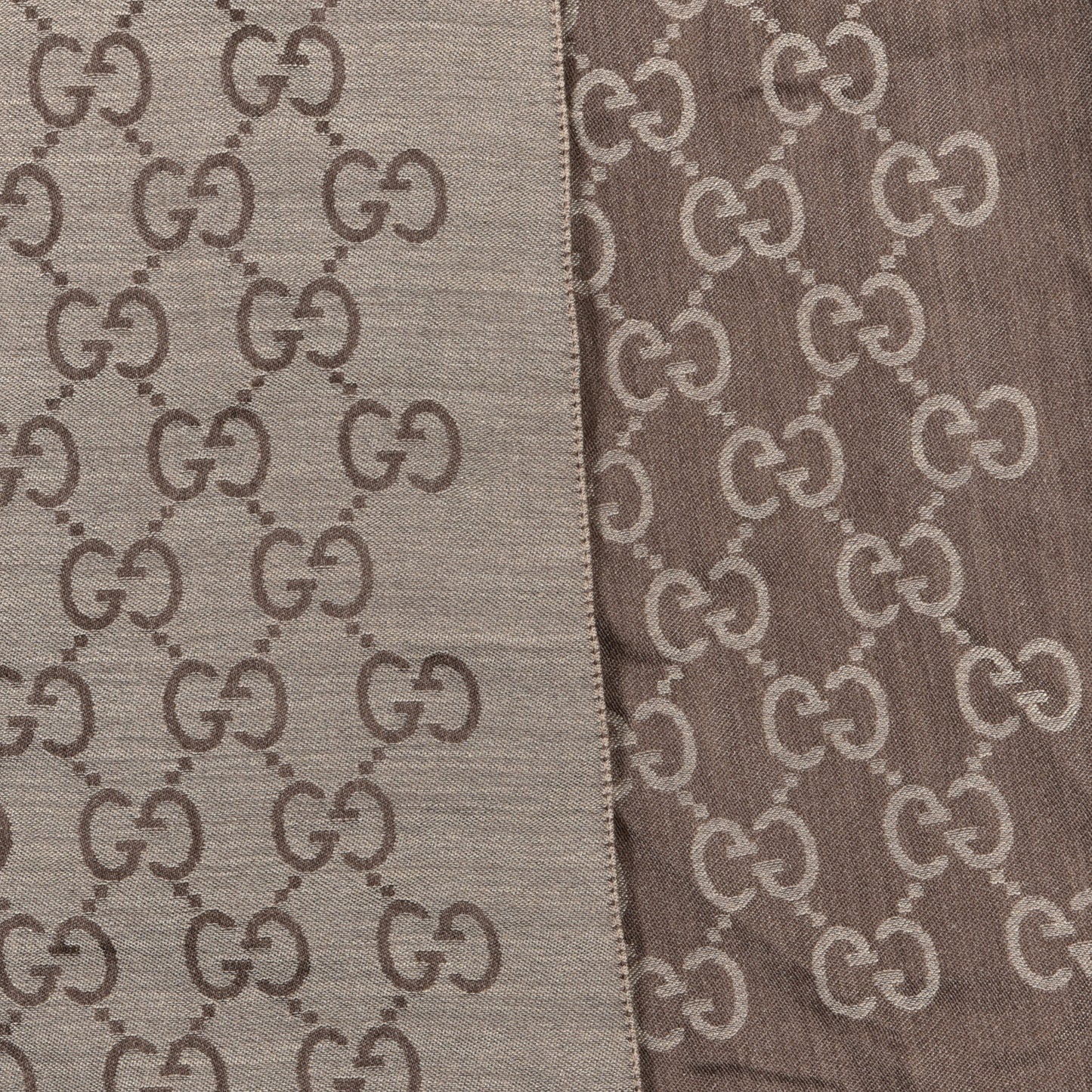 Wool Silk GG Monogram GGNat Scarf Rope Dark Brown