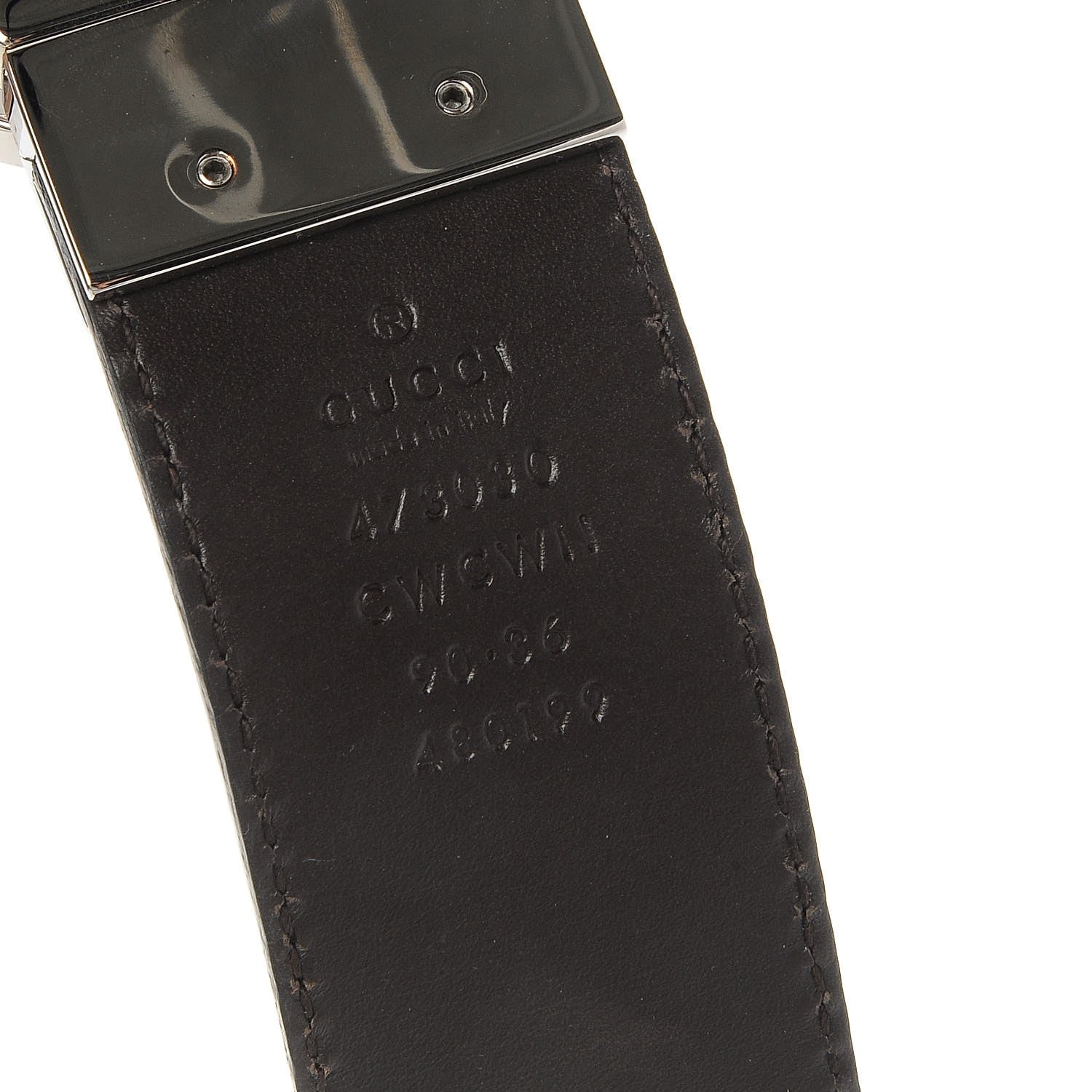 Gucci Guccissima Interlocking G Reversible Belt 90 36 Black Brown 5 of 5
