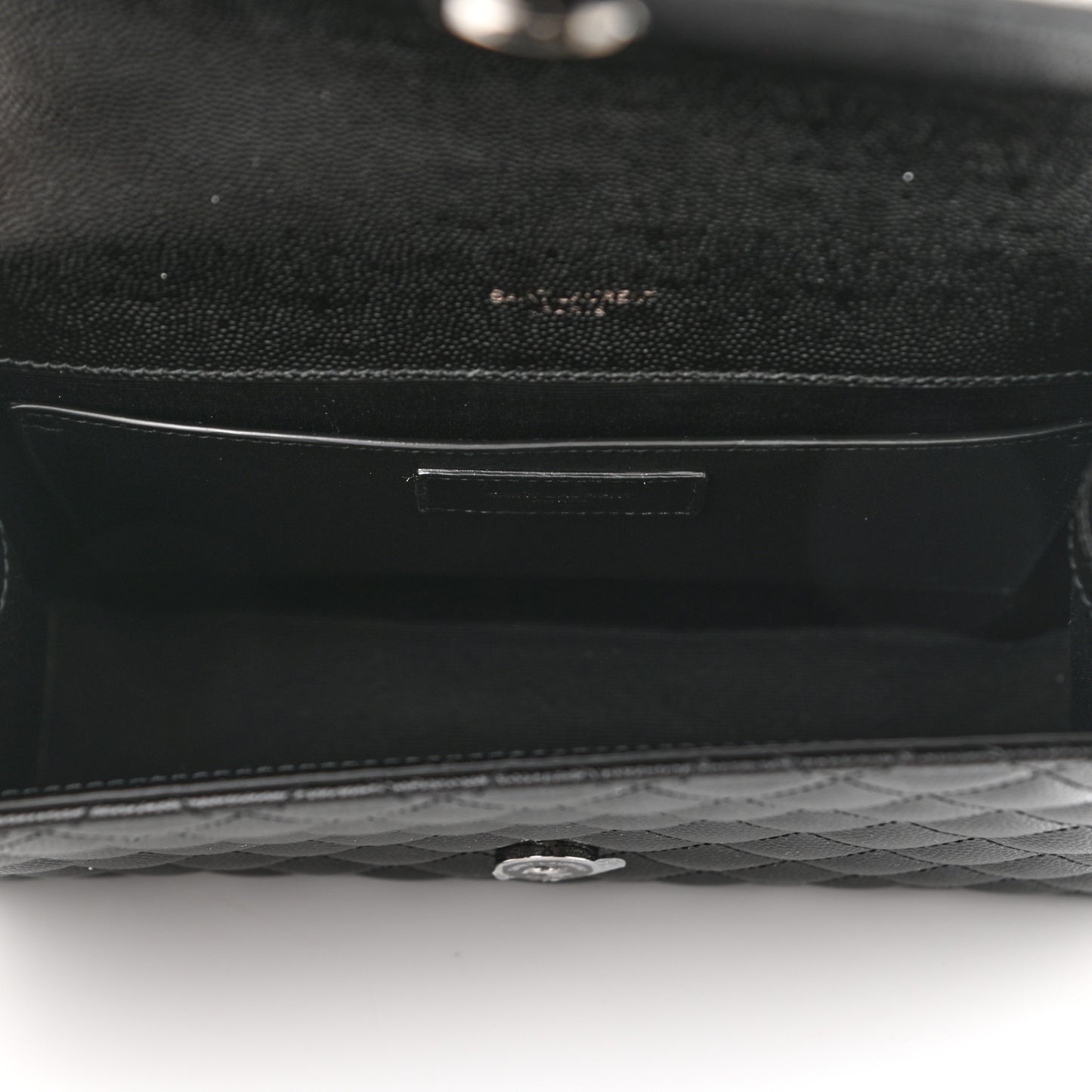 Grain De Poudre Textured Mixed Matelasse Triquilt Medium Monogram Satchel Black