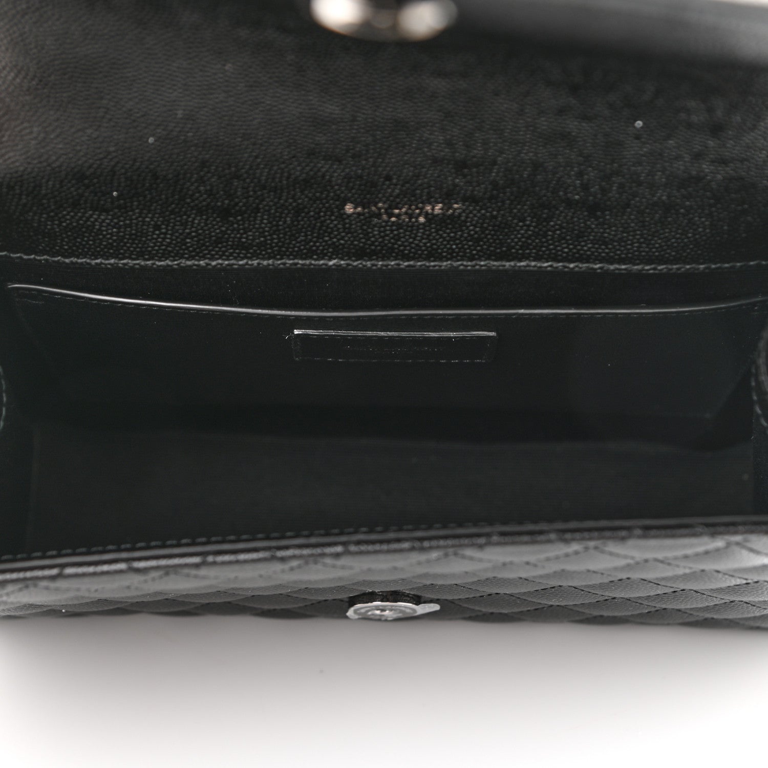 Saint Laurent Grain De Poudre Textured Mixed Matelasse Triquilt Medium Monogram Satchel Black 5 of 11