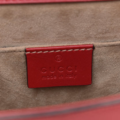 Gucci Calfskin Mini Sylvie Top Handle Bag Hibiscus Red 9 of 10