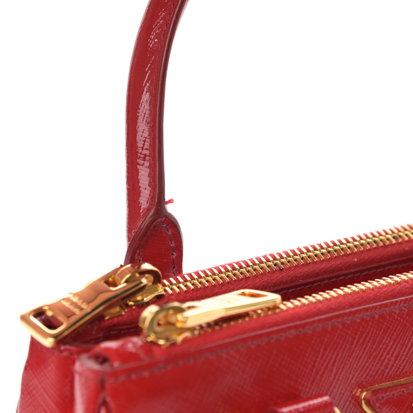 Saffiano Mini Galleria Double Zip Tote Fuoco