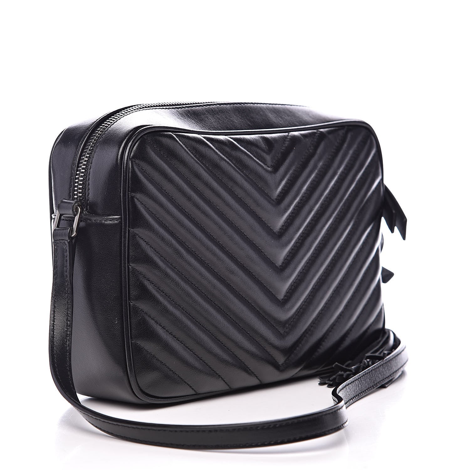 Saint Laurent Calfskin Matelasse Monogram Lou Camera Bag Black 3 of 10