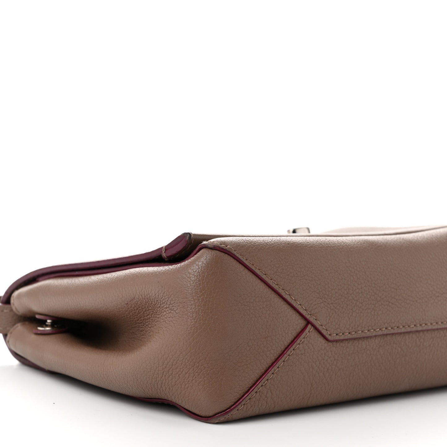 Soft Calfskin Lockme II Chain Bag BB Taupe Glace