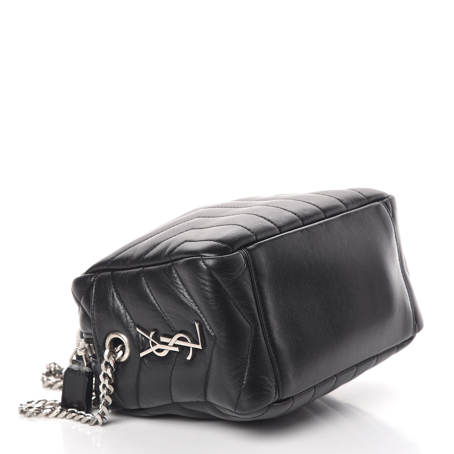 Saint Laurent Calfskin Y Quilted Monogram Small Loulou Bowling Bag Black 4 of 9