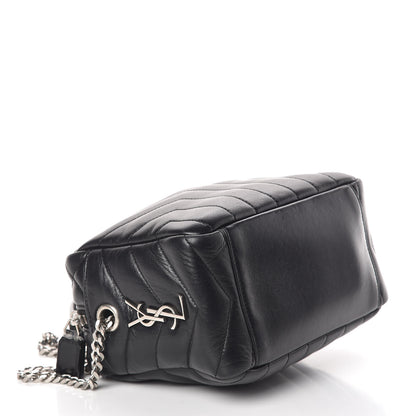 Saint Laurent Calfskin Y Quilted Monogram Small Loulou Bowling Bag Black 4 of 9