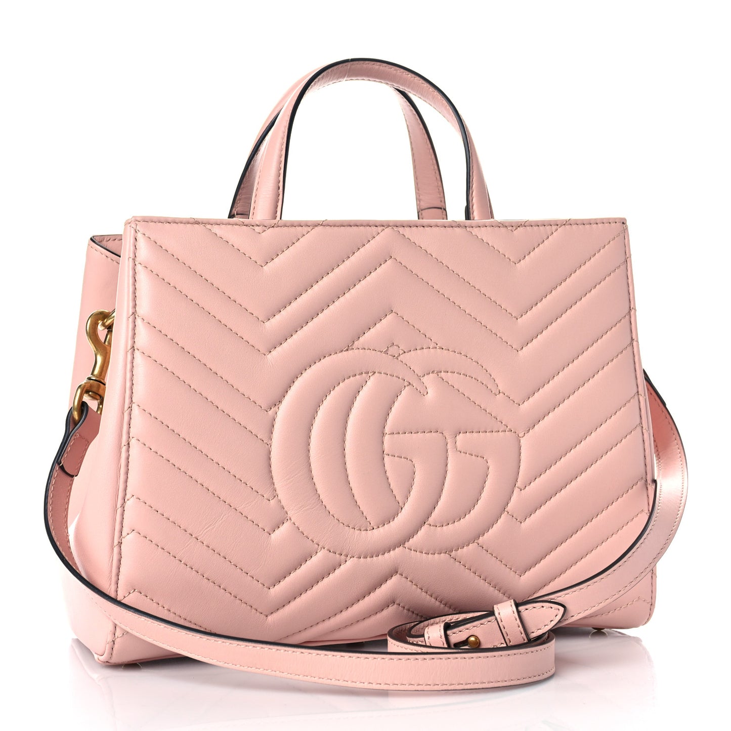 Calfskin Matelasse Small GG Marmont Tote Perfect Pink
