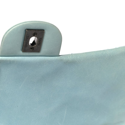 Chanel Glazed Calfskin Quilted Large Coco Soft Flap Light Blue 20 of 36