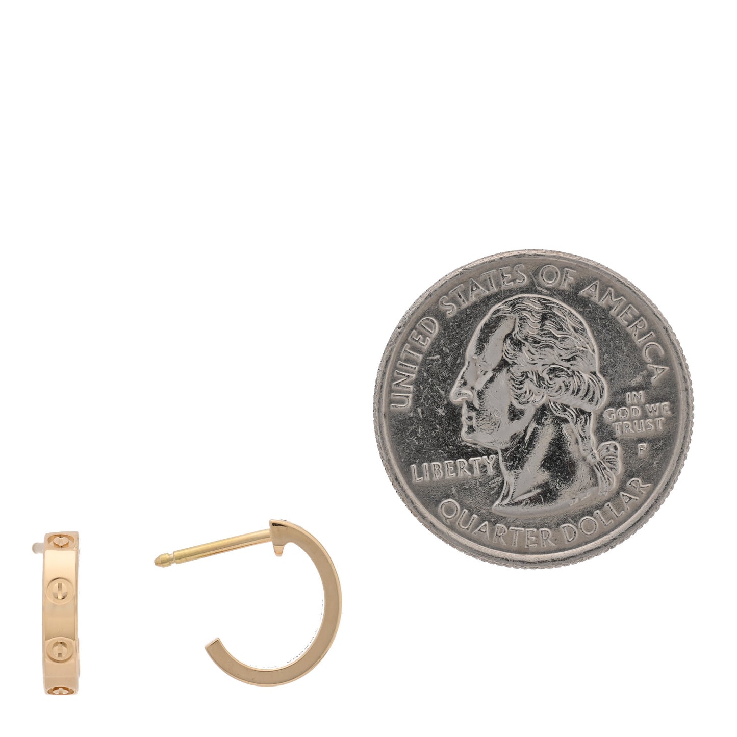 18K Yellow Gold Small LOVE Hoop Earrings