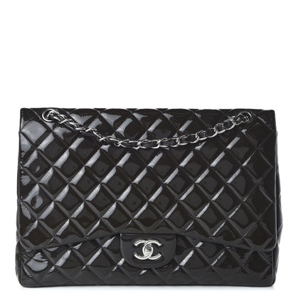 Chanel Patent Quilted Maxi Single Flap Dark Purple 1 of 11