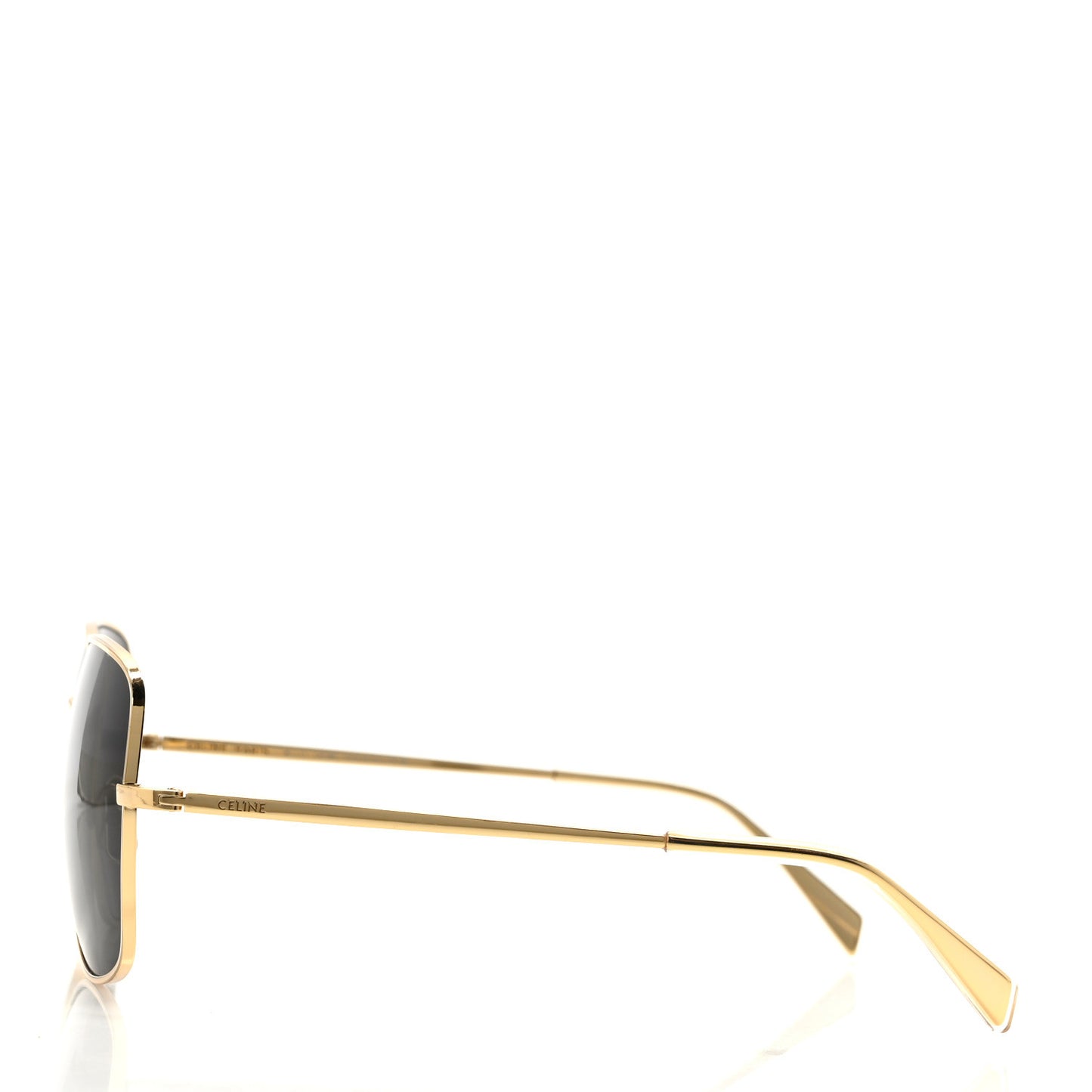 Metal Rhinestone Triomphe Sunglasses Gold Smoke
