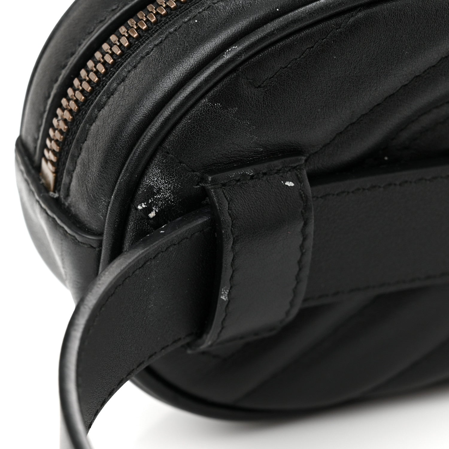 Gucci Calfskin Matelasse GG Marmont Belt Bag 85 34 Black 12 of 15