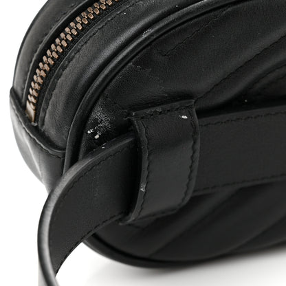 Gucci Calfskin Matelasse GG Marmont Belt Bag 85 34 Black 12 of 15