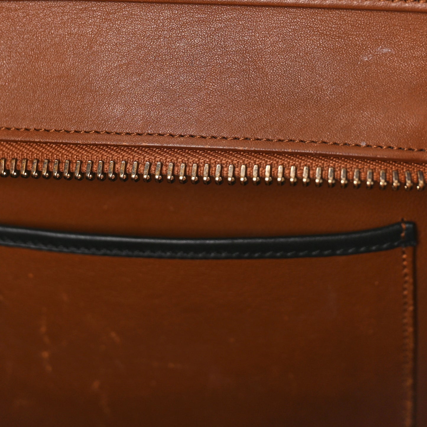 Satin Calfskin Mini Tri-Color Luggage Black Tan